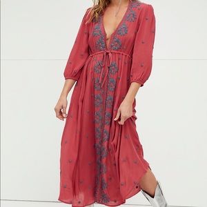 Embroidered Fable Midi Dress